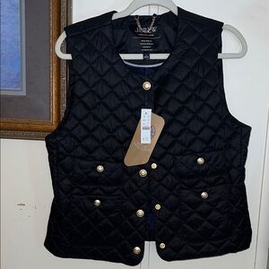 J. Crew Black Quilted Vest